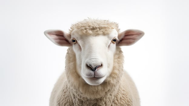 cream sheep on white photo