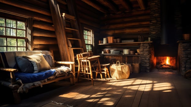 cabin wood slats photo