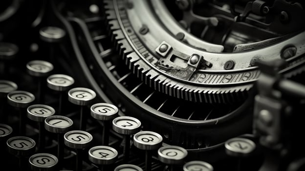 mechanical black and white tech photo