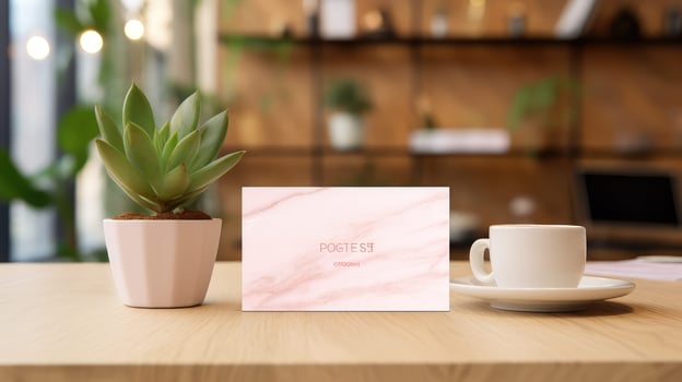 creative pink marble business card photo