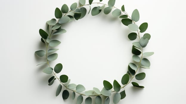wreath leaf circle border photo