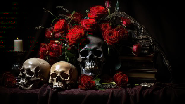 skulls gothic black background photo