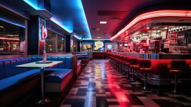 retro red blue neon photo
