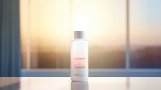 elegant white supplement bottle photo