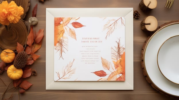 watercolor leaf invitation photo