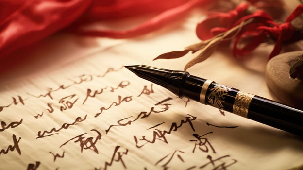 parchment red ink photo
