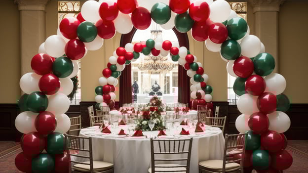 wedding red white and green balloons photo