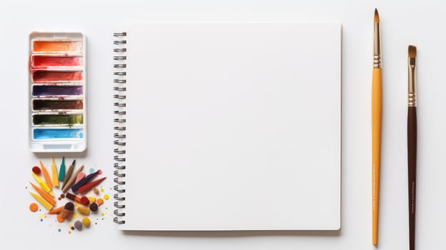 flatlay notebook on white photo