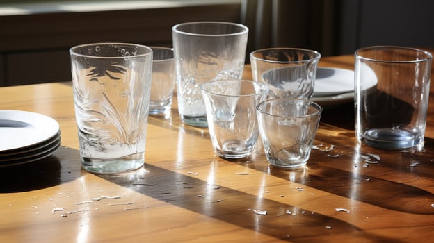 glassware hard water deposit photo