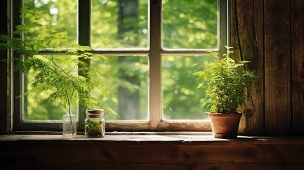 cozy window with trees photo