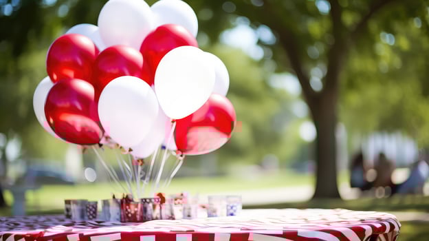 park red white balloons photo