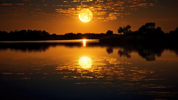 reflection gold glitter moon photo