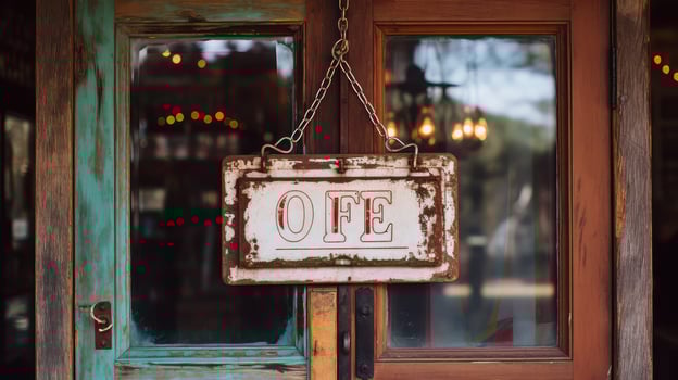 weathered closed sign door photo