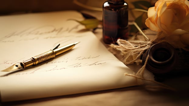 photograph gold pen photo