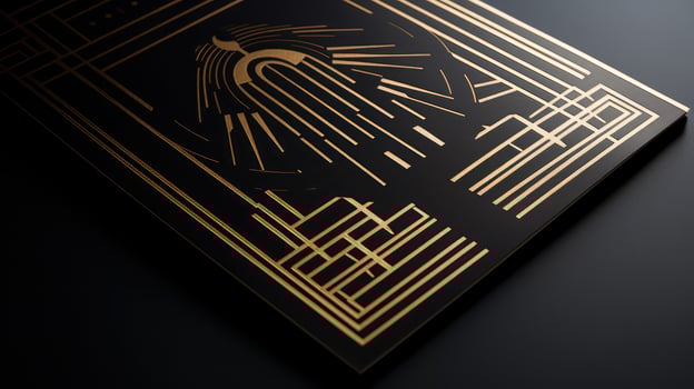 geometric black and gold letterhead photo