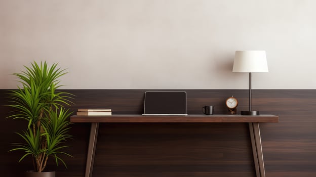 modern dark wood table photo