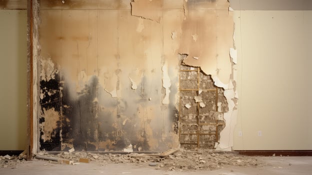 photograph fire wall damage photo