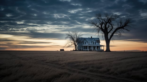 dusk creepy house photo