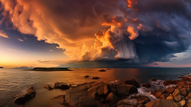 ocean cloud numbers photo