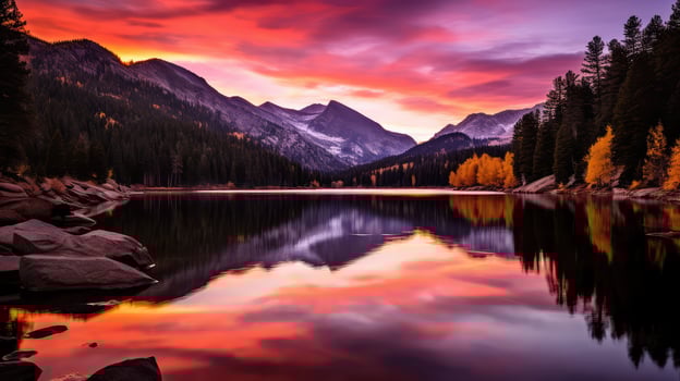 lake rocky mountains water photo