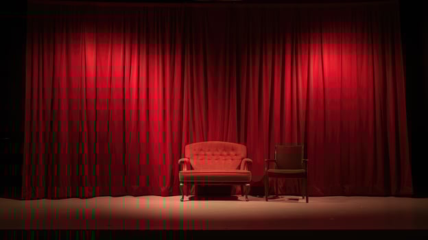 intimate stage red curtain photo