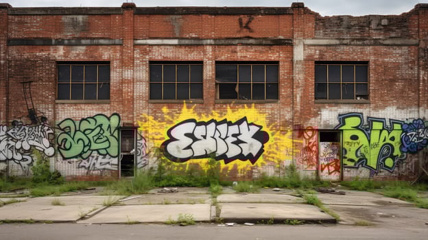 factory brick wall old photo