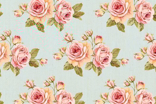 Flowers Background Seamless Pastel Pink Roses Floral Pattern Vintage Flower Background Textile Design photo