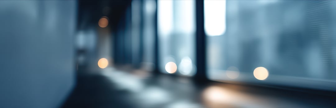 The Soft Blur of a Modern Office Corridor with Ambient Lighting photo