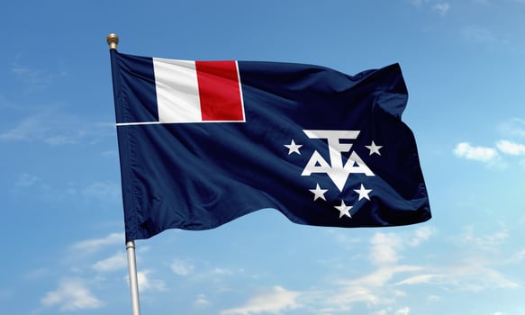 French Southern and Antarctic Lands flag in sky photo
