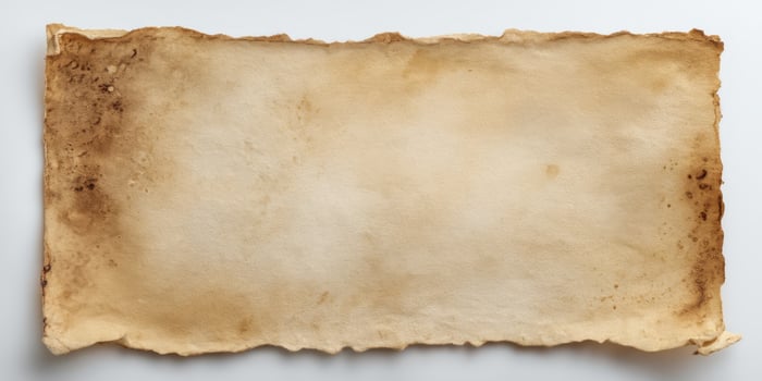 Old weathered blank scroll paper with burnt edges photo