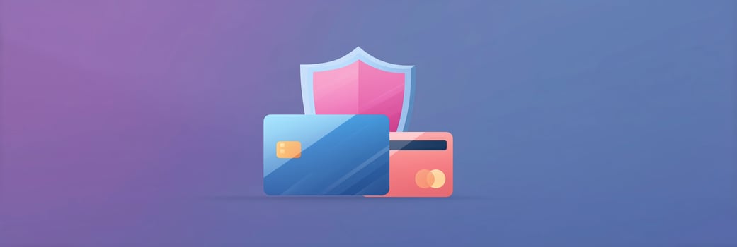 A pink and blue wallet with a sword on top photo
