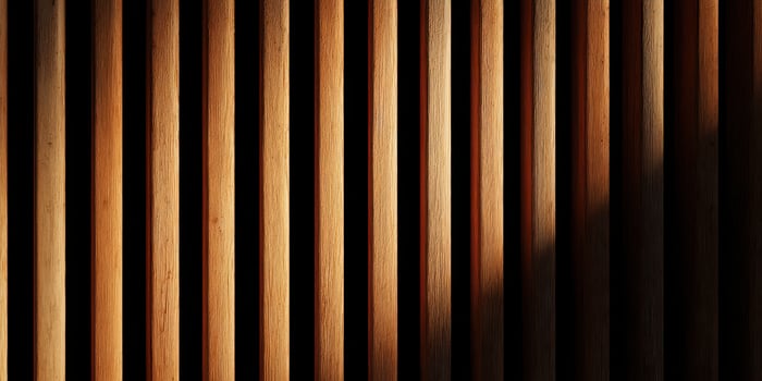Abstract wooden vertical slats with shadow pattern photo