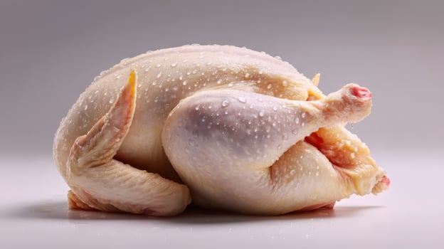 raw whole chicken ready for cooking preparation photo