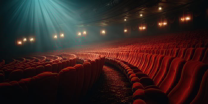 Red velvet seats in a historic theater create an inviting atmosphere for evening performances in central city photo