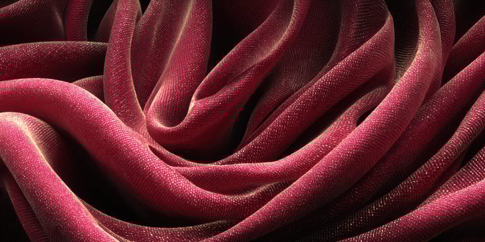 Textured fabric draping elegantly with rich red hues in soft light during a still moment of serenity photo