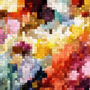 Vibrant abstract pattern fills the canvas with colors and shapes creating a lively visual experience photo