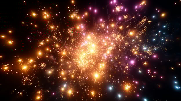 Colorful fireworks burst beautifully in the night sky celebrating a festive occasion photo