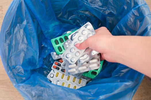 The pills are in the trash. Refusal of medicines photo