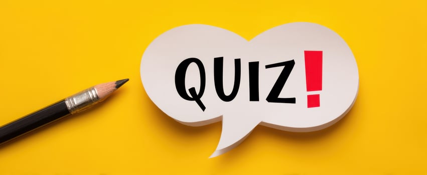The creative quiz question concept on a vibrant yellow background. photo