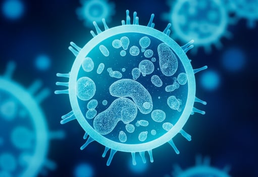 Flu-Like Cells in Particle Environment photo