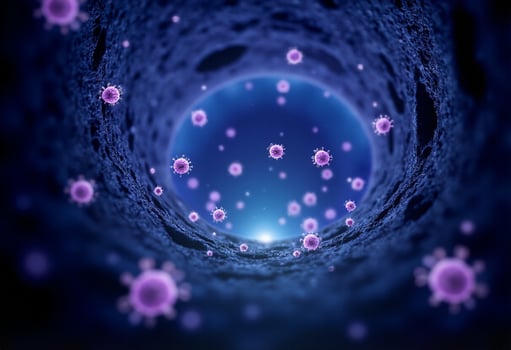 A tunnel with many viruses inside photo