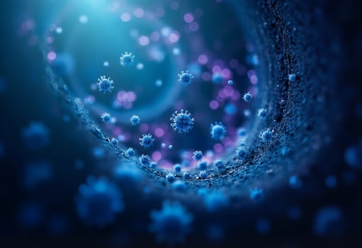 Colorful Virus Simulation with Depth photo