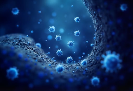 Blue Bacteria Floating Freely photo