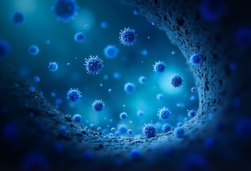 Infection Cells on Digital Background photo