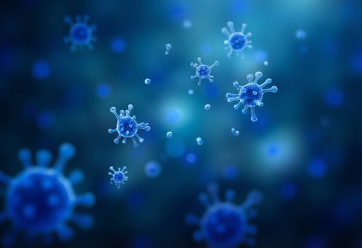 Microorganism Particles in Digital Blue photo