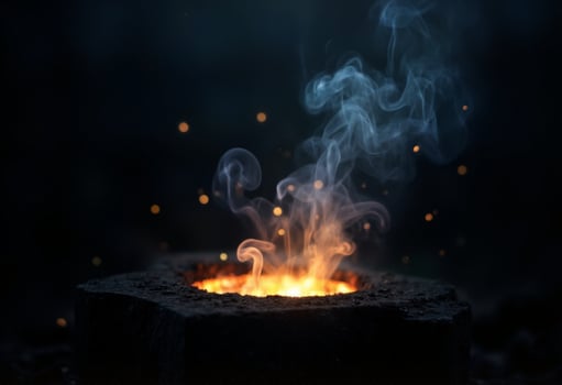 Isolated Fire Burst with Sparks photo