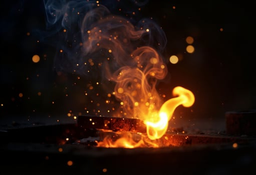 Night Fire with Ember Sparks photo