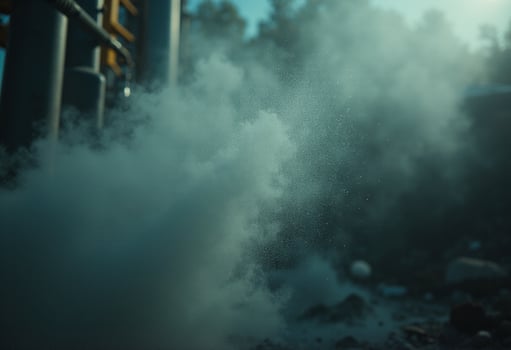 A close up of smoke coming out of a pipe photo