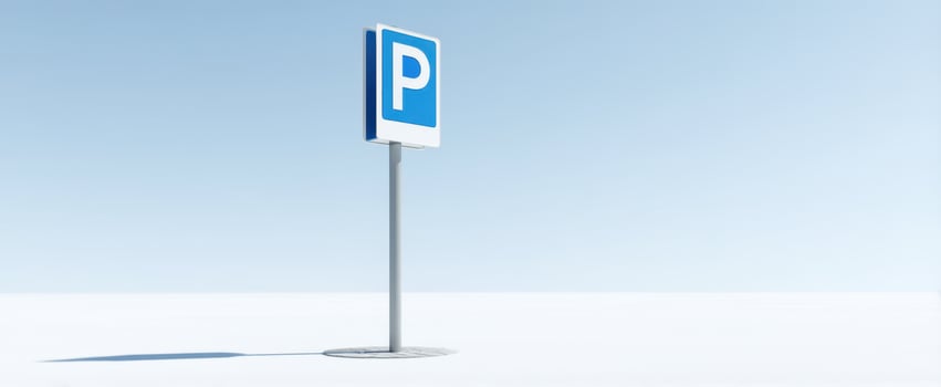 The Parking Sign in a Minimalist Outdoor Setting photo