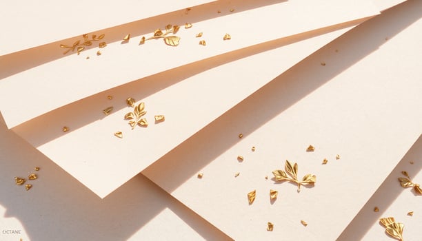 Gold foil on paper photo